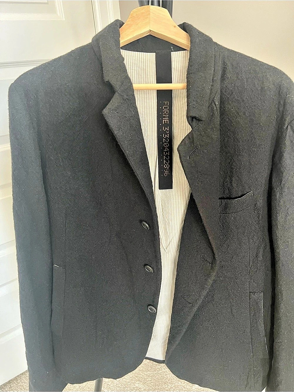 Forme d'Expression Button-Up Stand-Collar Jacket Black Size EU48 NWT